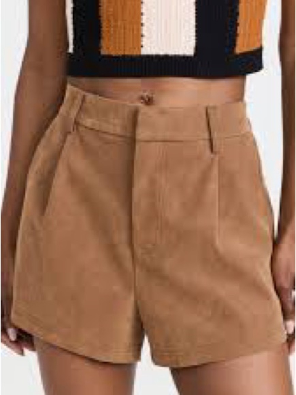 Free People Roma Vegan Suede 3” Shorts Brown Size M